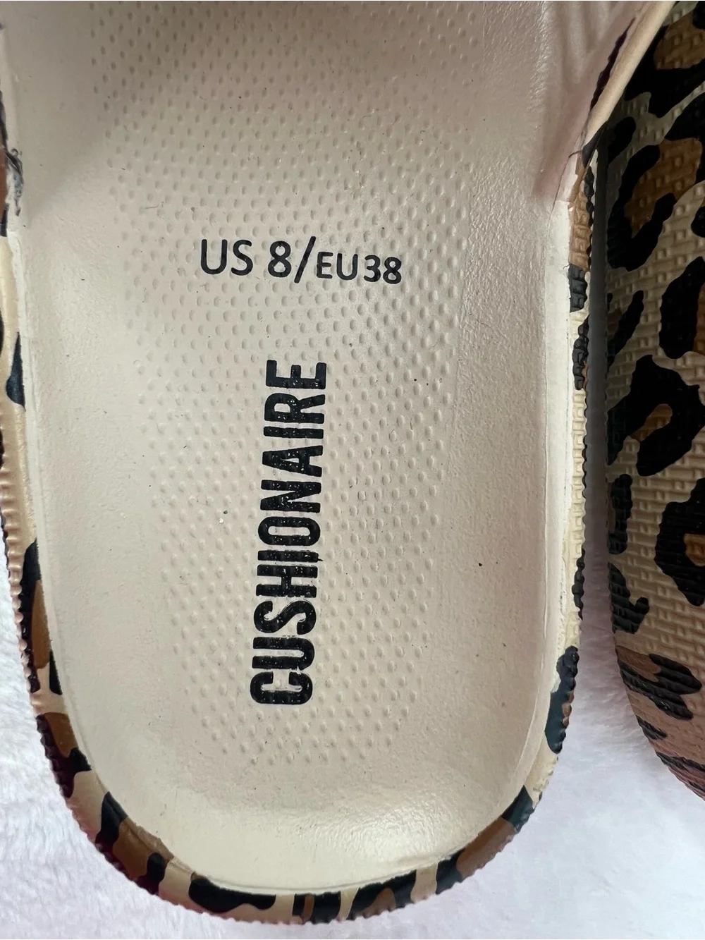 Cushionaire Feather Foam Slides Leopard New Sz 8 Comfy Cloud Cushion Shower Spa